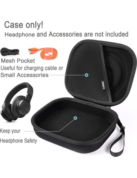 Funda Dura RAIACE para Auriculares JBL Tune 710BT y más - Negro Funda Dura RAIACE para Auriculares JBL Tune 710BT y más - Negro