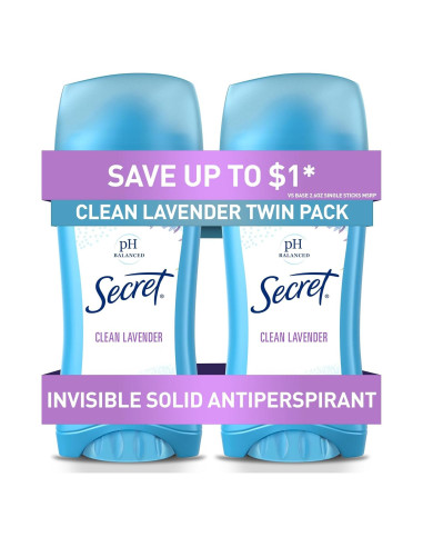 Desodorante Antitranspirante Secret Mujer 74.9 g x 2 Lavanda