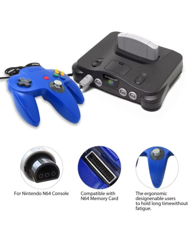 Controlador por Cable USonline911 para Nintendo 64 - Azul y Rojo