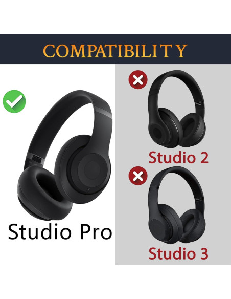 Almohadillas de Gel Refrigerante SOULWIT para Auriculares Beats Studio Pro - Negro Almohadillas de Gel Refrigerante SOULWIT para Auriculares Beats Studio Pro - Negro