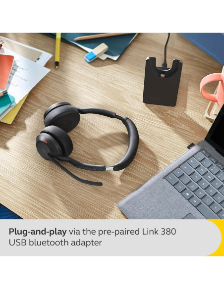 Auricular Inalámbrico Jabra Evolve2 55 con ANC y Micrófonos Auricular Inalámbrico Jabra Evolve2 55 con ANC y Micrófonos