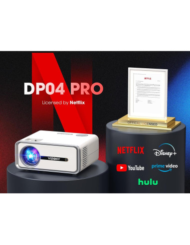 Proyector Inteligente VIZONY DP04 Pro 1080P WiFi Bluetooth Dolby
