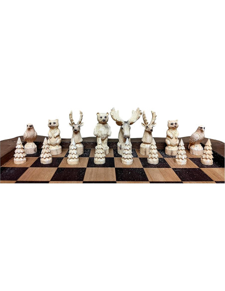 Juego de Ajedrez de Madera DeLeon Bosque 38.1x38.1cm Juego de Ajedrez de Madera DeLeon Bosque 38.1x38.1cm