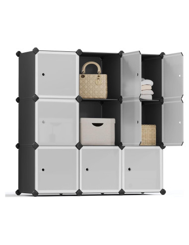 Organizador de Almacenamiento SONGMICS 9 Cubos Plástico Negro y Blanco