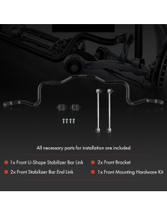 Kit de Enlace de Barra Estabilizadora Delantera A-Premium 24mm 2