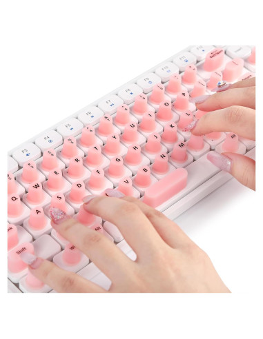 Etiquetas de Teclado Rosa DR.YYDF para Uñas Largas Reutilizables