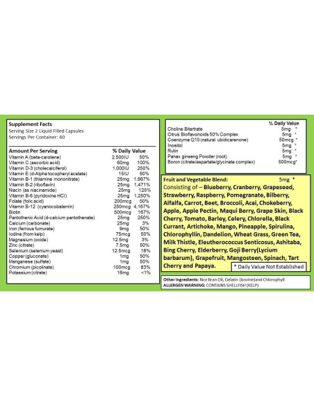 120 Cápsulas Líquidas Multivitaminas SJJ Depot - Antioxidantes 120 Cápsulas Líquidas Multivitaminas SJJ Depot - Antioxidantes