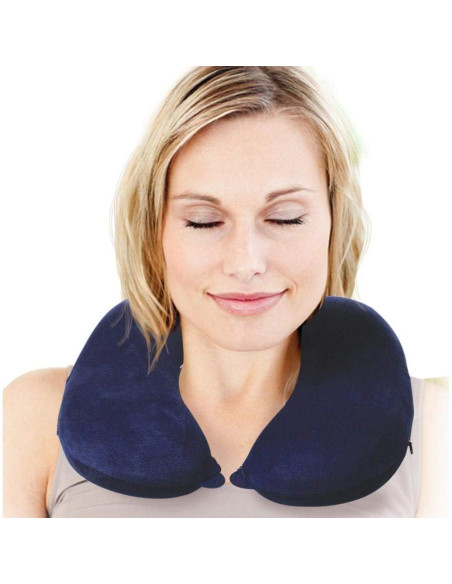 Almohada de Viaje Cloudz Espuma con Memoria U con Broche - Negro Almohada de Viaje Cloudz Espuma con Memoria U con Broche - Negro
