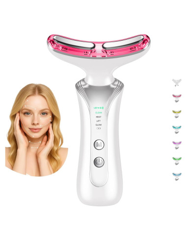 Masajeador Facial 7 en 1 Keylitos Luz Roja Portátil Blanco