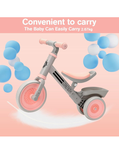 Bicicleta de Equilibrio Bakeling Rosa para Niños 2-4 Años