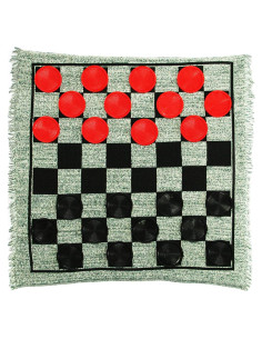 Juego de Damas Gigante Lulu Home 3-en-1 con Alfombra Reversible