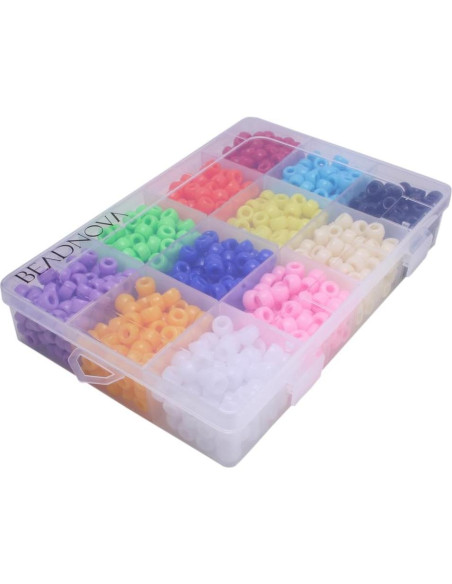 Cuentas Pony BEADNOVA Surtido de Colores 100 Piezas 9x6mm Cuentas Pony BEADNOVA Surtido de Colores 100 Piezas 9x6mm
