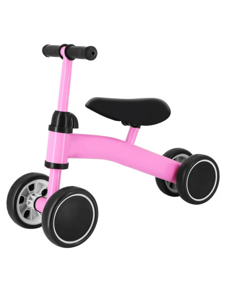 Bicicleta de Equilibrio SamFansar Rosa 4 Ruedas Ajustable 1-3 Años Bicicleta de Equilibrio SamFansar Rosa 4 Ruedas Ajustable 1-3 Años