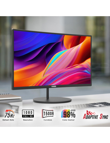 Kado Triple Monitor Curvado 27" 1920x1080 75Hz con Altavoces Kado Triple Monitor Curvado 27" 1920x1080 75Hz con Altavoces