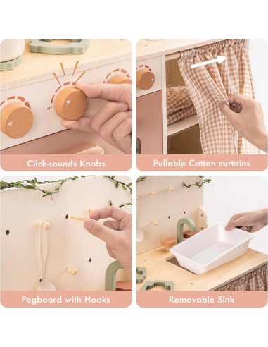 Cocina de Juguete ROBOTIME de Madera Estilo Rústico 9.16 kg