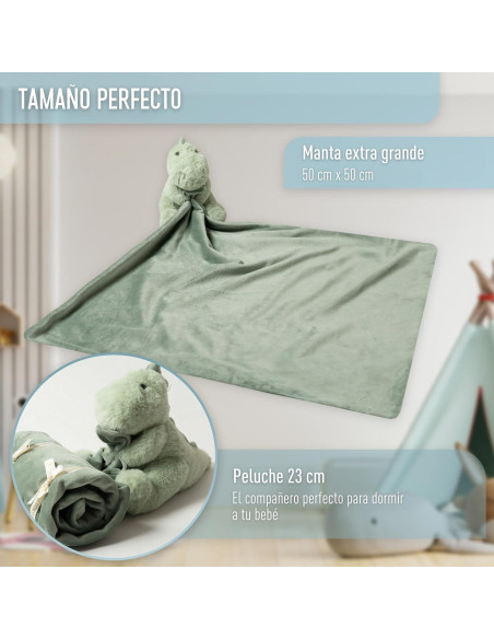 Manta de Seguridad Dinosaurio Verde Esenciales Ibiza 50 cm Manta de Seguridad Dinosaurio Verde Esenciales Ibiza 50 cm