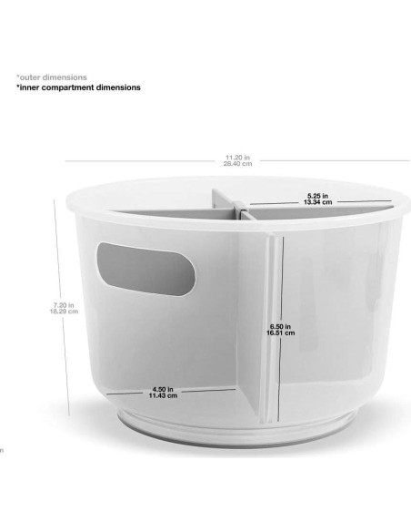 Caddy de Baño Dividido Madesmart | 4 Compartimentos | Antideslizante Caddy de Baño Dividido Madesmart | 4 Compartimentos | Antideslizante