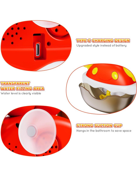 Creador de Burbujas de Baño Cangrejo SHANTOU 12 Canciones Creador de Burbujas de Baño Cangrejo SHANTOU 12 Canciones