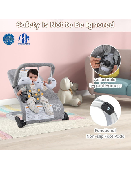 Asiento de Balanceo Plegable BABY JOY para Bebés 0-6 Meses Asiento de Balanceo Plegable BABY JOY para Bebés 0-6 Meses