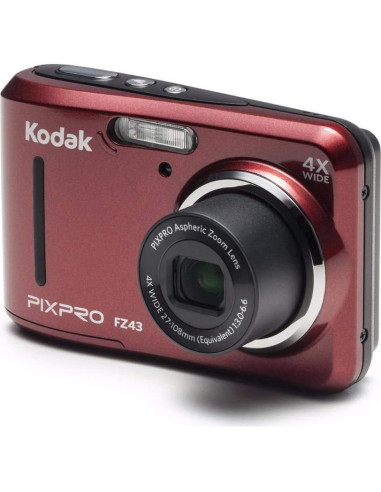 Cámara Digital KODAK PIXPRO FZ43 16 MP Rojo + Funda Resistente