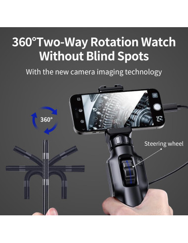Borescopio Articulado Hopefox S43 con 8 Luces LED IP67