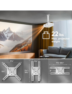 Soporte de Proyector ONKRON K3A Ajustable para Techo y Pared 2