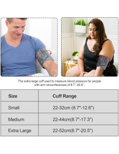 Manga de Presión Arterial Extra Grande ZIQING 22-52cm 2