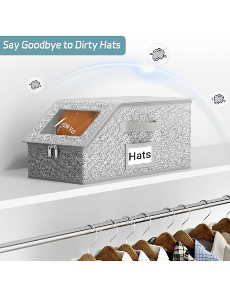Organizador de Gorras AOODA 2 Pcs Apilable Gris 24 Gorras Organizador de Gorras AOODA 2 Pcs Apilable Gris 24 Gorras