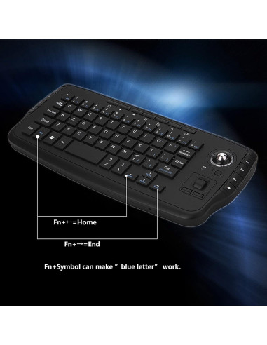 Teclado Inalámbrico Mini E30 con Trackball y USB - Sunydog