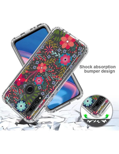Funda Protectora Floral para Huawei Y9 Prime 2019 con Protector