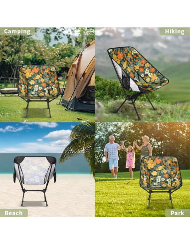 Silla de Camping Plegable YLYNIU Verde Flores 0.77 kg
