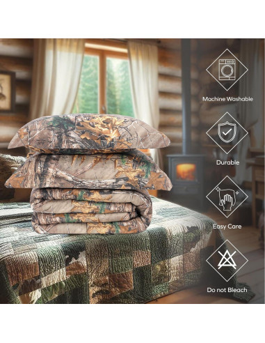 Conjunto de Edredón Camuflaje Realtree Boston Linen 2 Piezas