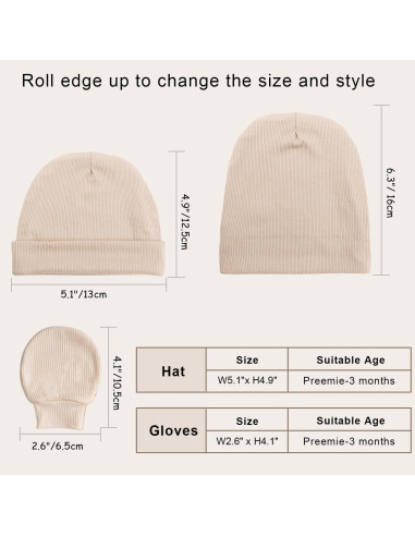 Conjunto Gorro y Manoplas BQUBO Bebé 0-6 Meses Unisex