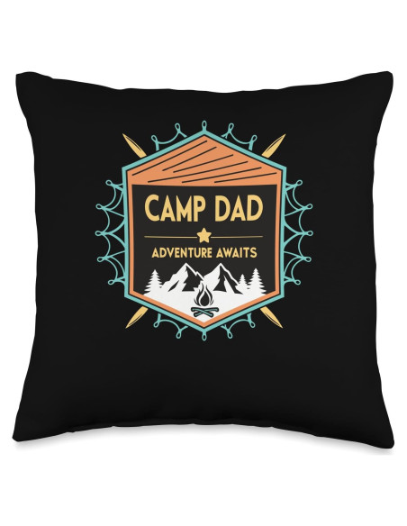 Cojín de Camping Retro Papá Aventurero 16x16 cm Cojín de Camping Retro Papá Aventurero 16x16 cm