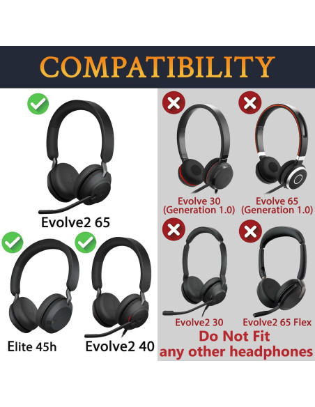 Almohadillas de Piel de Cordero SOULWIT para Jabra Evolve2 65/40 - Negro Almohadillas de Piel de Cordero SOULWIT para Jabra Evolve2 65/40 - Negro