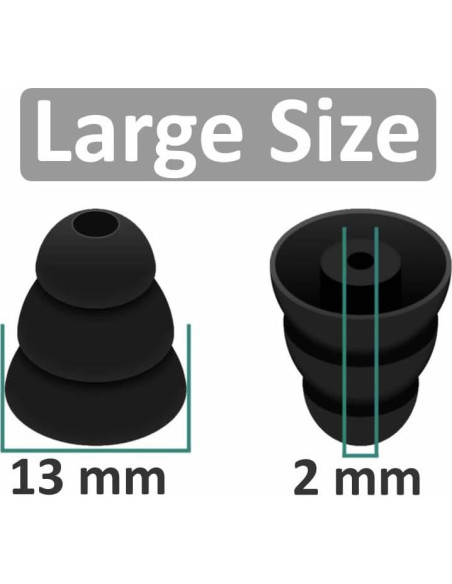 Tapones para Oídos Silicona Grande IiEXCEL 6 Pares Triple Flange Tapones para Oídos Silicona Grande IiEXCEL 6 Pares Triple Flange