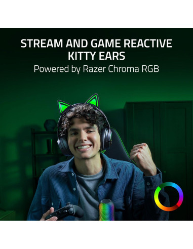 Auriculares Gaming Inalámbricos Razer Kraken Kitty V3 Pro RGB - 40mm, Bluetooth 5.3