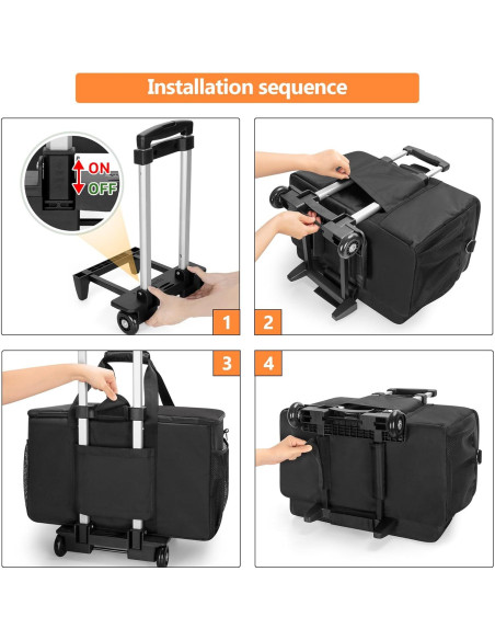 Bolsa de Cable DJ Rodante Trunab con Divisores y Carro 52.6cm Bolsa de Cable DJ Rodante Trunab con Divisores y Carro 52.6cm