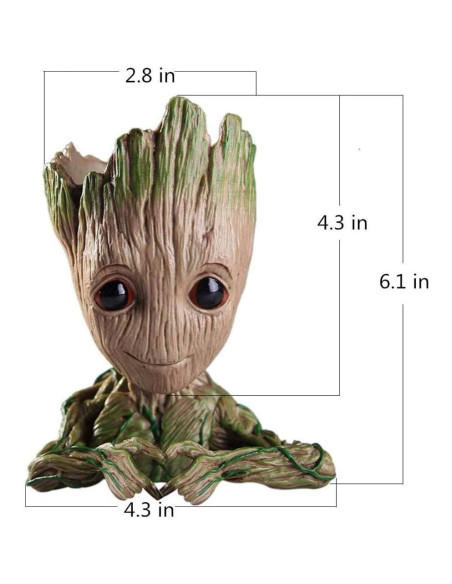 Maceta Baby Groot Mikayoo con Drenaje para Suculentas 7.62cm Maceta Baby Groot Mikayoo con Drenaje para Suculentas 7.62cm