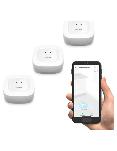 Sensor de Fugas de Agua YoLink 3-Pack, Rango 402 m, Inteligente
