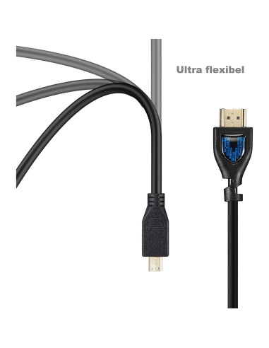 Cable Micro HDMI Macho a HDMI Estándar 1.52m Vilros - Paquete de 2