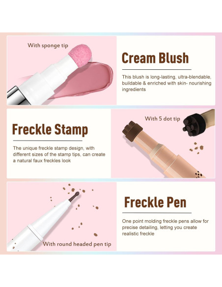 Kit de Maquillaje de Pecas Wugbc - Bolígrafo y Rubor Líquido Kit de Maquillaje de Pecas Wugbc - Bolígrafo y Rubor Líquido