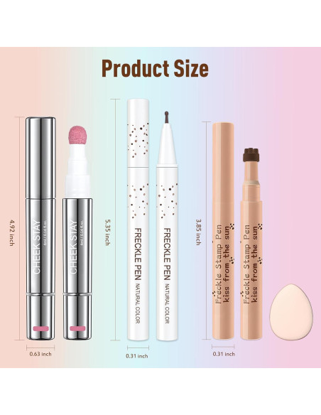 Kit de Maquillaje de Pecas Wugbc - Bolígrafo y Rubor Líquido Kit de Maquillaje de Pecas Wugbc - Bolígrafo y Rubor Líquido