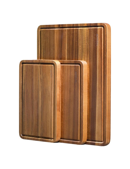 Juego de 3 Tablas de Cortar de Madera Acacia ADMKERS Juego de 3 Tablas de Cortar de Madera Acacia ADMKERS