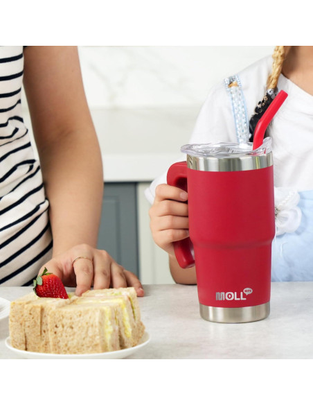 Taza de viaje Mollcity 470ml acero inoxidable azul bebé Taza de viaje Mollcity 470ml acero inoxidable azul bebé