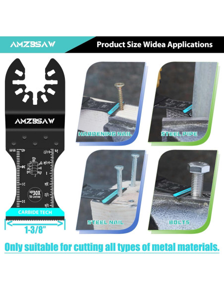 10 Hojas de Sierra Oscilante de Carburo AMZBSAW 3.49 cm 10 Hojas de Sierra Oscilante de Carburo AMZBSAW 3.49 cm
