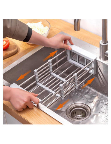 Estante Drenaje Platos Ajustable Genérico Acero Inoxidable 29-48 cm