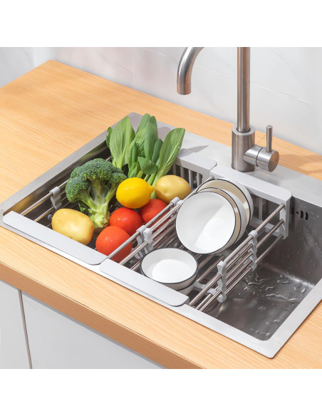 Estante Drenaje Platos Ajustable Genérico Acero Inoxidable 29-48 cm Estante Drenaje Platos Ajustable Genérico Acero Inoxidable 29-48 cm