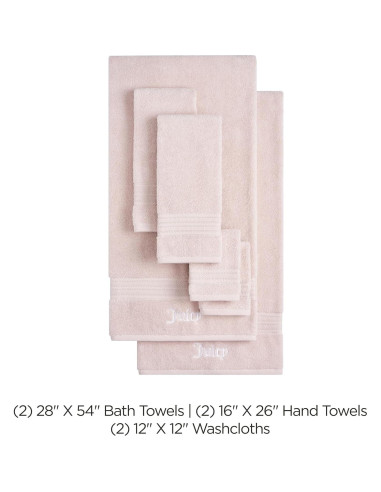 Juego de Toallas de Baño Juicy Couture Alyssa 6 Piezas Rosa