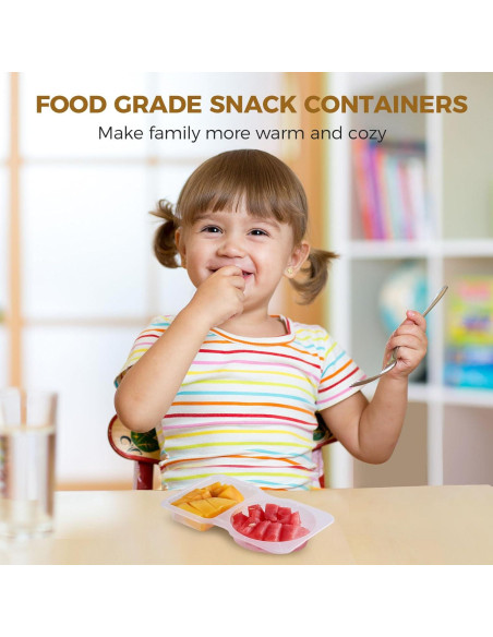 Paquete de 50 Contenedores de Snack Doble Compartimento LOOHOI Paquete de 50 Contenedores de Snack Doble Compartimento LOOHOI